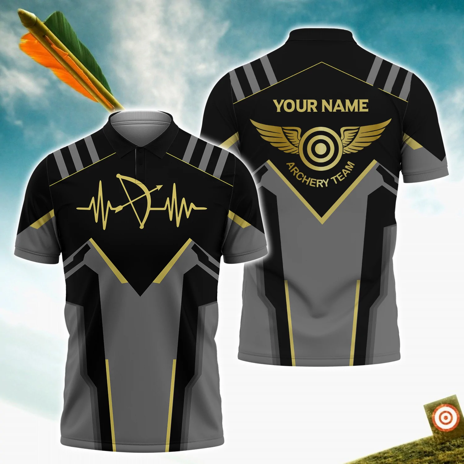 Personalized Name Archery Polo Shirt Unisex Men/ Women/ Archery In My Heart/ Archery Shirt