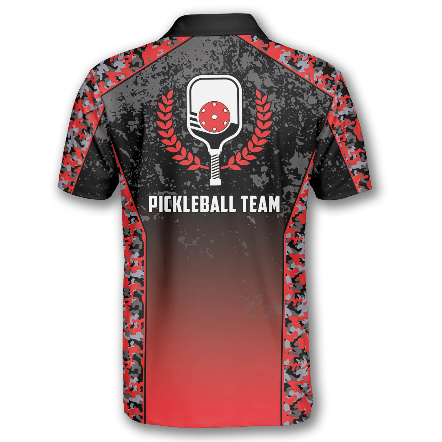 Gradient Red Camouflage Custom Pickleball Shirts for Men