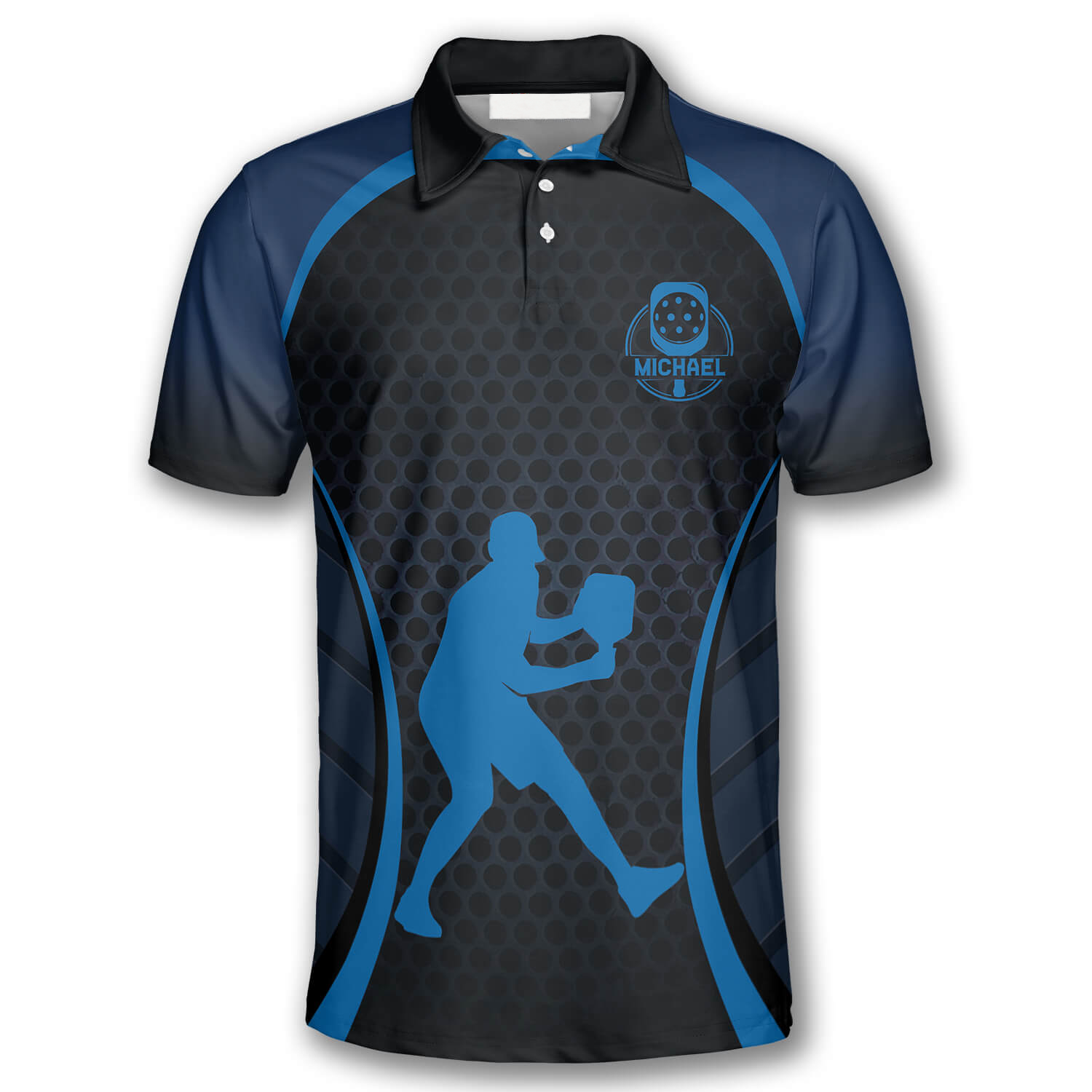 Blue Honeycomb Custom Pickleball Shirts for Men