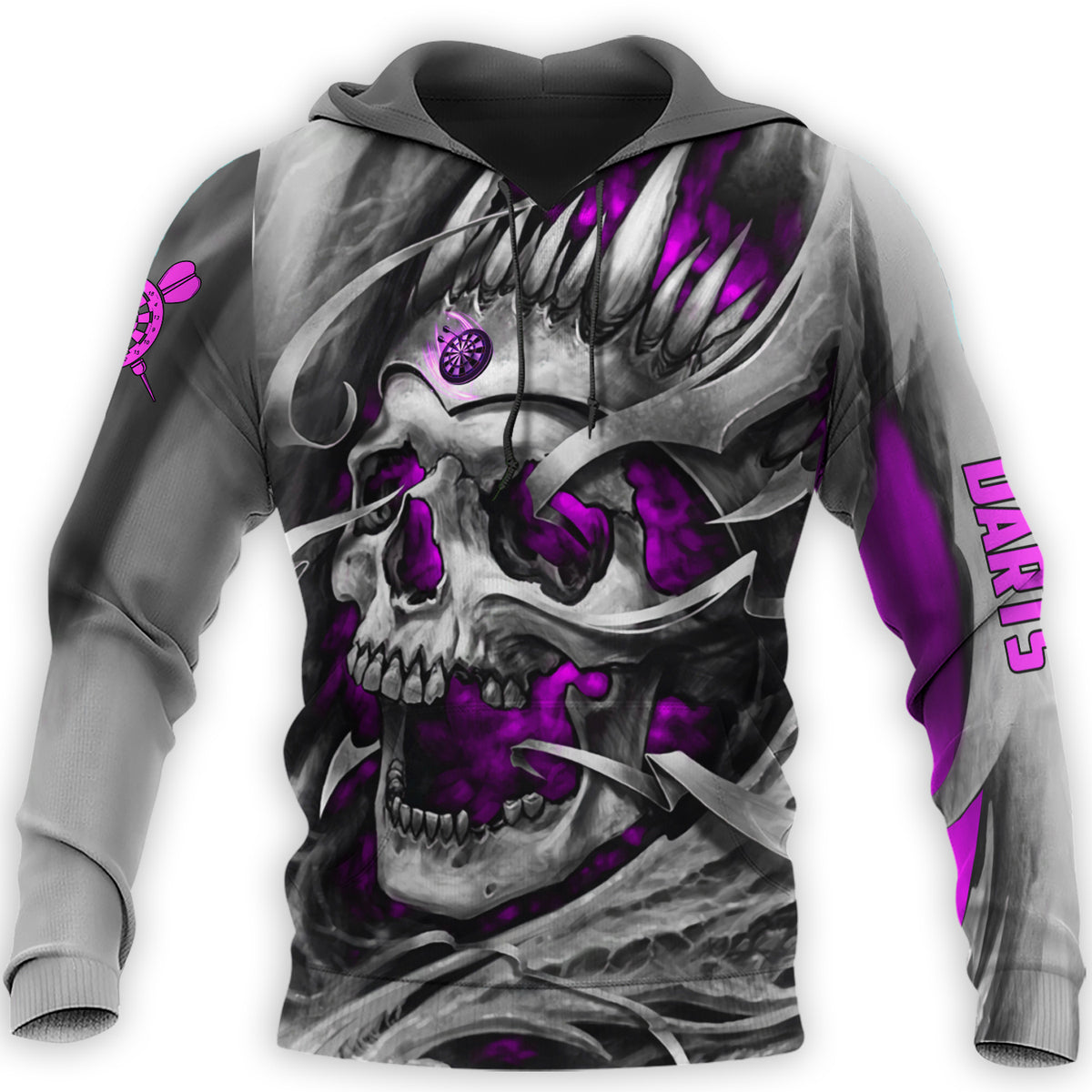 Personalized Name Multi Color Skull Darts 3D Hoodie Unisex Shirt/ Skull Dart Hoodie