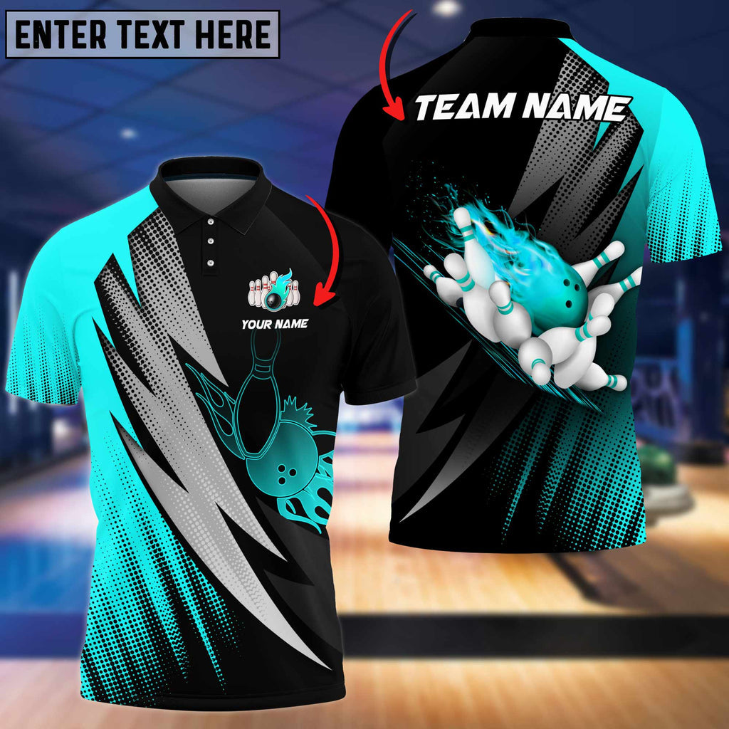 Fire Blaster Bowling And Pins Multicolor Option Customized Name 3D Shirt