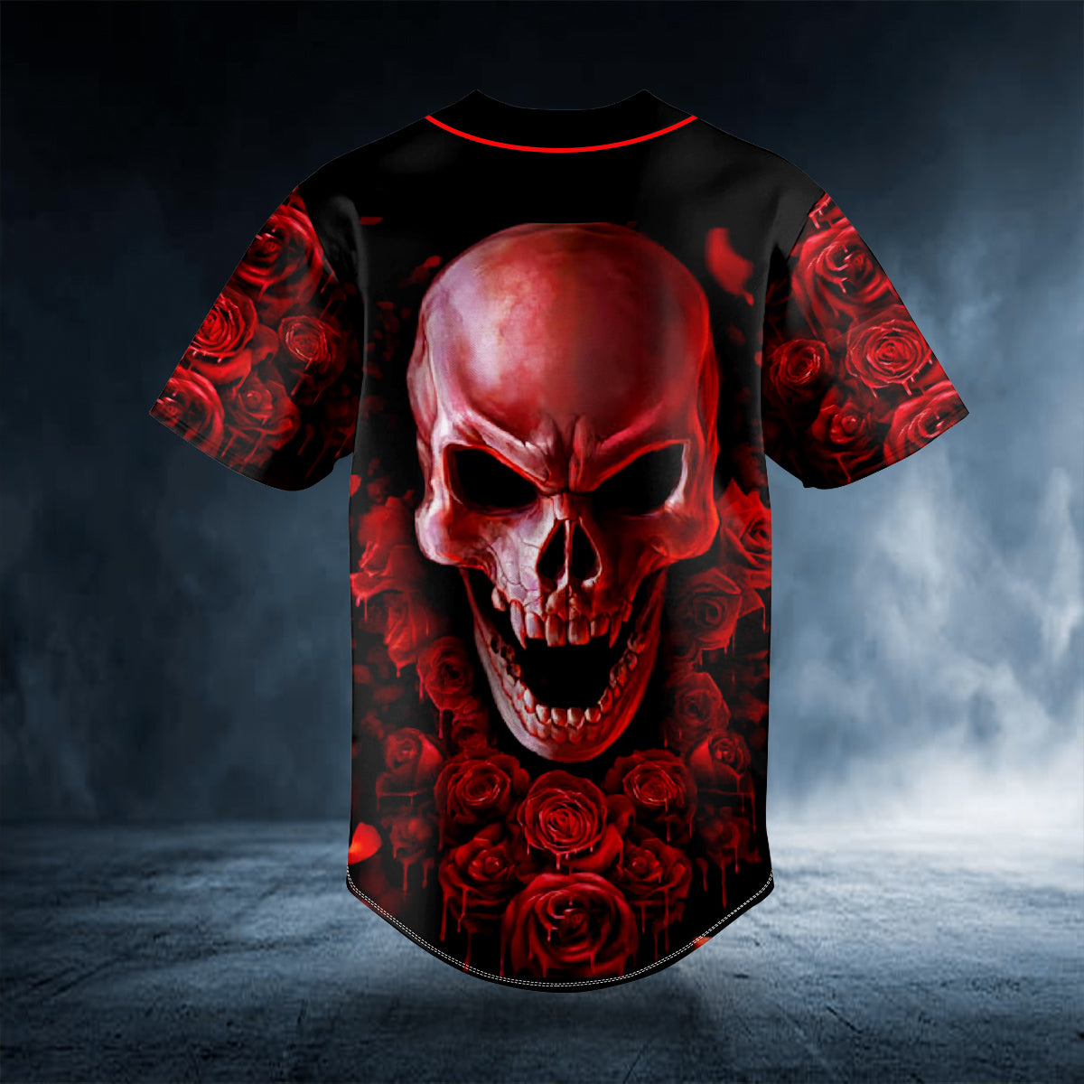 Red Rose Blood Skull Custom Baseball Jersey/ Perfect Shirt for Men