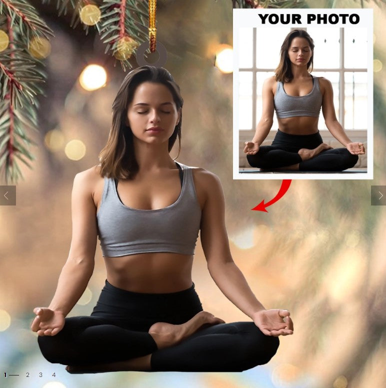 Personalized Photo Acrylic Ornament – Gift For Yoga Lover
