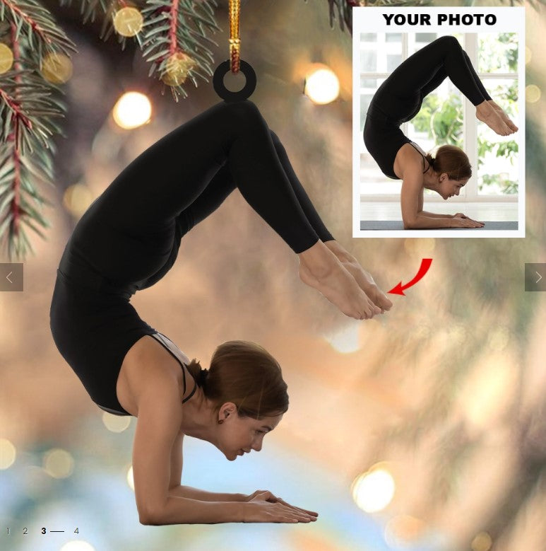 Personalized Photo Acrylic Ornament – Gift For Yoga Lover