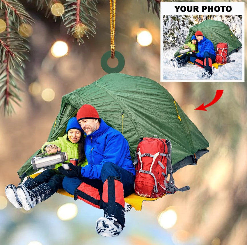 Personalized Photo Acrylic Ornament – Gift For Camping Lover