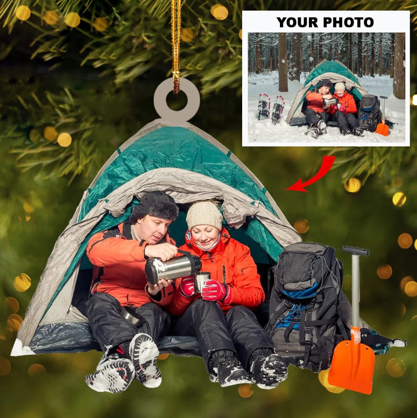 Personalized Photo Acrylic Ornament – Gift For Camping Lover