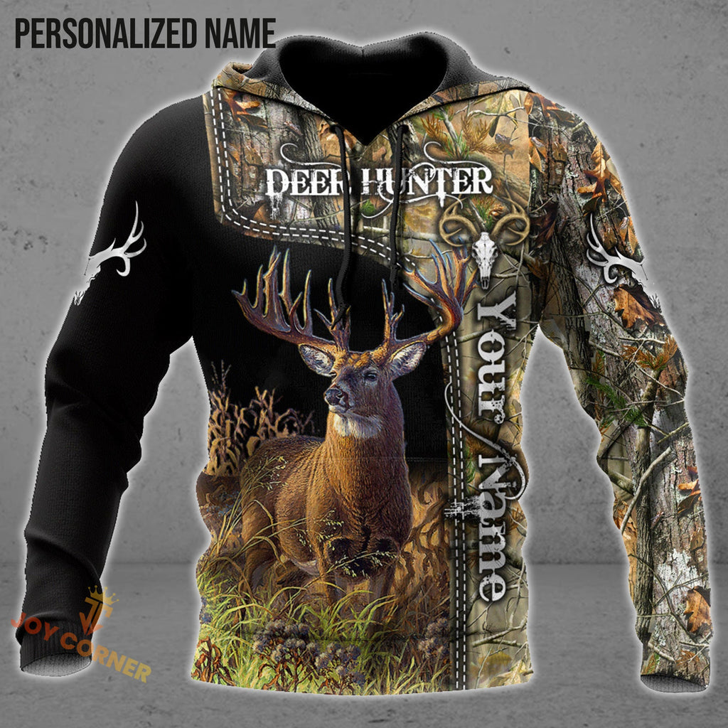 Custom Name Hunting Deer Autumn Style Shirt 3D All Over Printed Clothes
