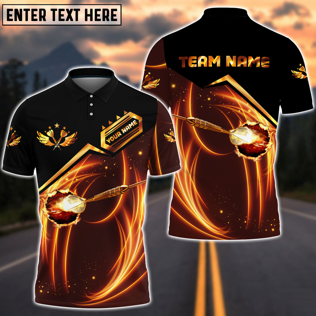 Personalized Dart Fire Guitar Polo Shirt/ Customized Name Team for Dart Lovers