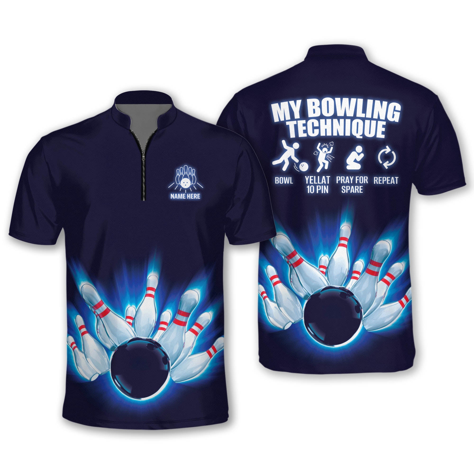 3D All Over Print My Bowling Technique Bowling Jerseys For Men