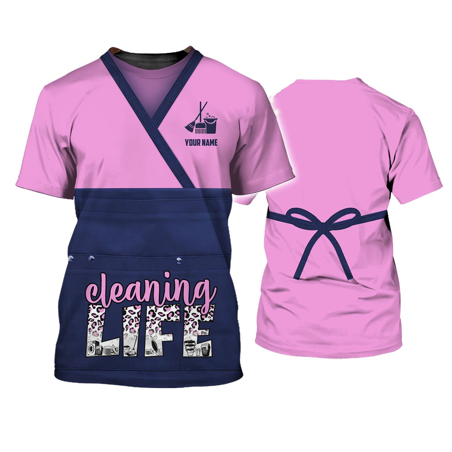 Housekeeper Cleaning Life Personalized Name 3D Tshirt For A Housekeeper