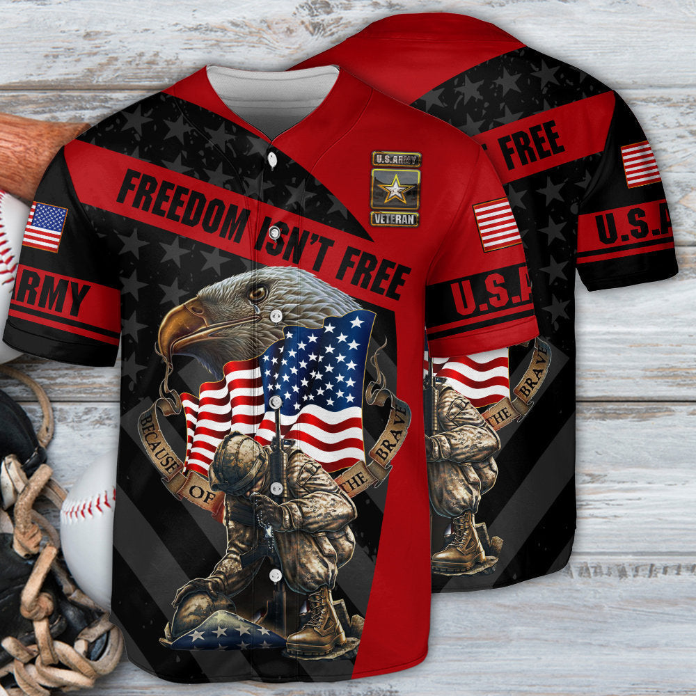Veteran Freedom Isn''t Free Never Forget Memory With Eagle Baseball Jersey
