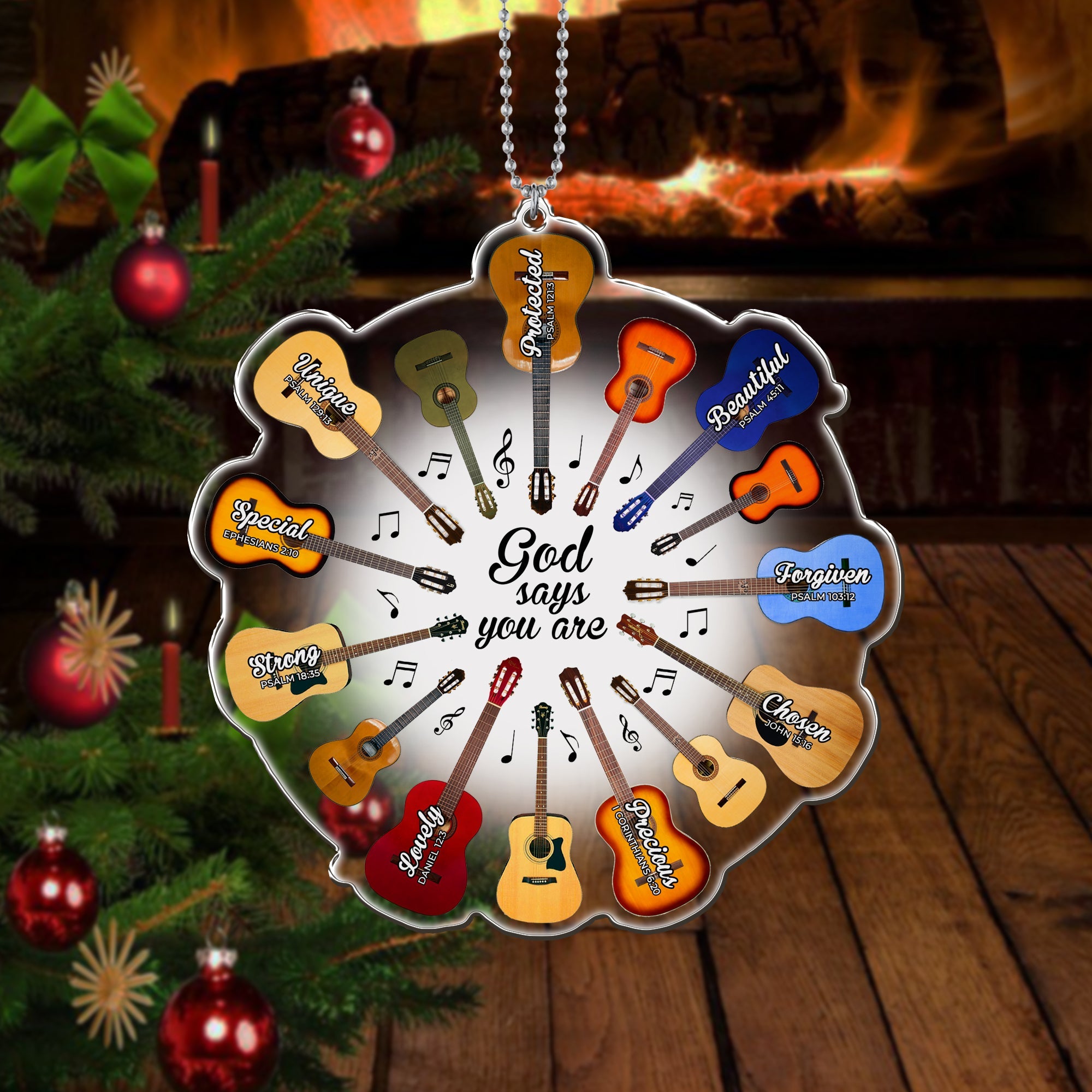 God Say You Are Guitar Acrylic Shaped Christmas Ornament/ Idea Gift for Guitar Lover