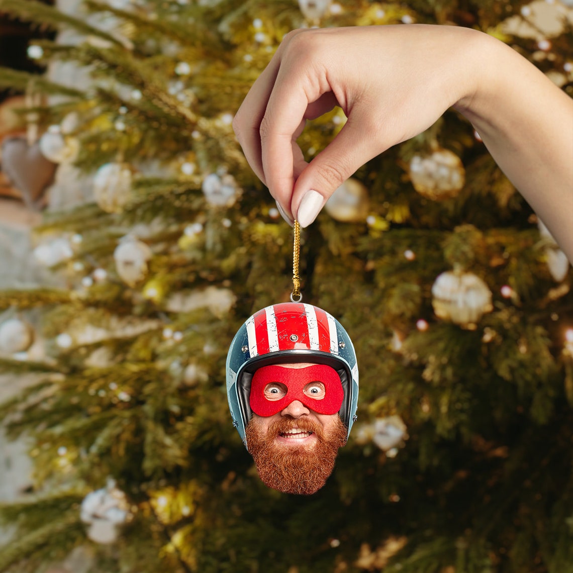 Personalized Photo Ornament/ Funny Christmas Ornament/ Custom Face Picture Ornament/ Acrylic Pet Ornament/ Christmas Decor/ Holiday Gifts