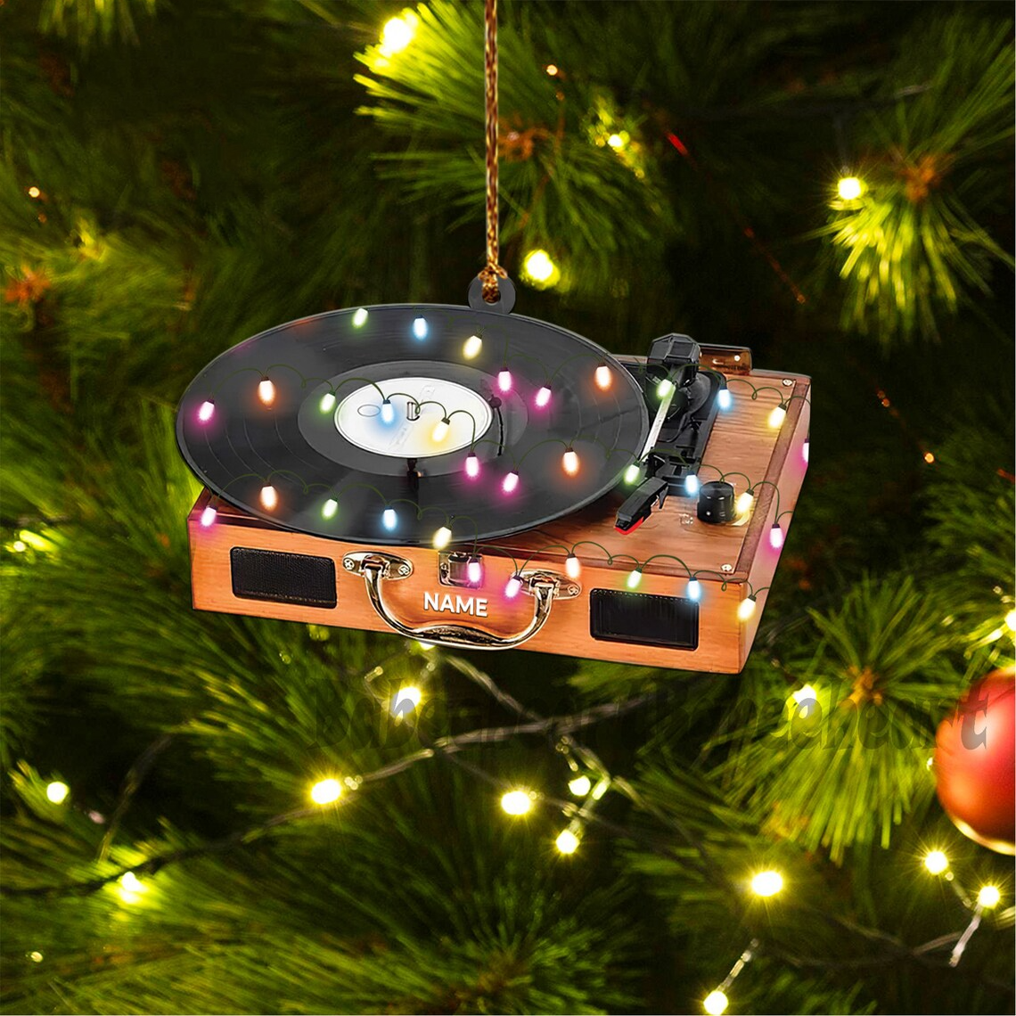 Personalized Vinyl Record Machine Christmas Light Car Ornament/ Music Christmas Ornament/ Love music Tree hanging Ornament Decor