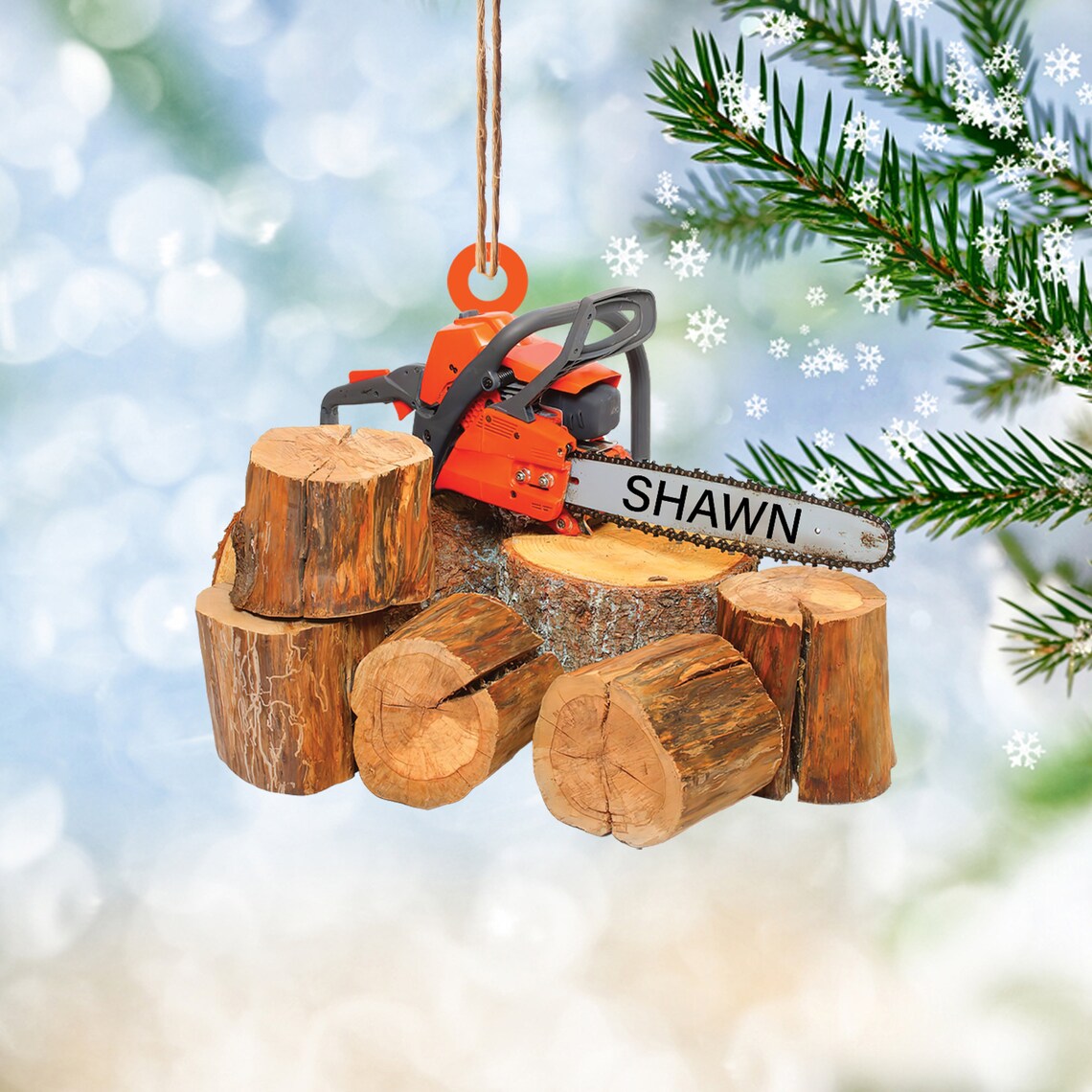 Arborist Chainsaw Ornament/ Arborist Christmas Ornament/ Logger Christmas Hanging Decor/ Lumberjack Ornament