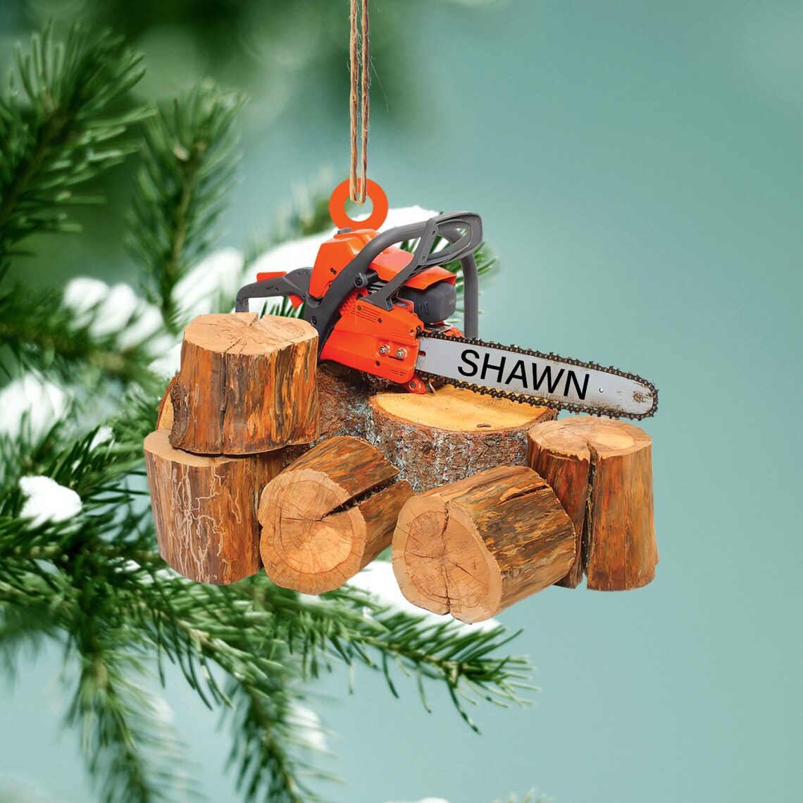 Arborist Chainsaw Ornament/ Arborist Christmas Ornament/ Logger Christmas Hanging Decor/ Lumberjack Ornament