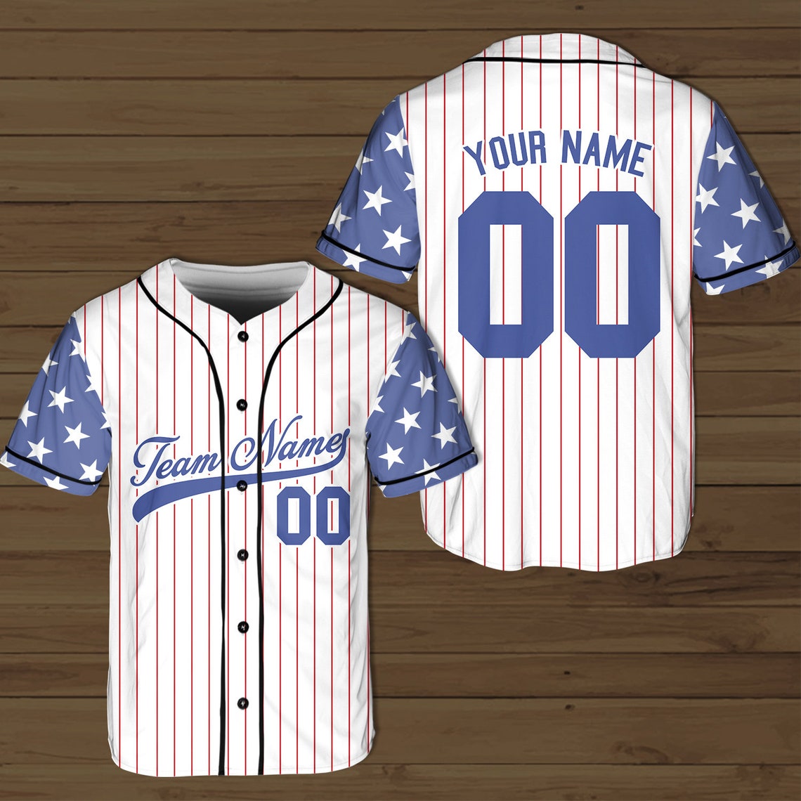 Personalized USA Baseball Jersey/ Custom Team Name Shirt/ American Flag Baseball Jersey For Baseball Fans/ Baseball Lovers/ Patriotic Shirt