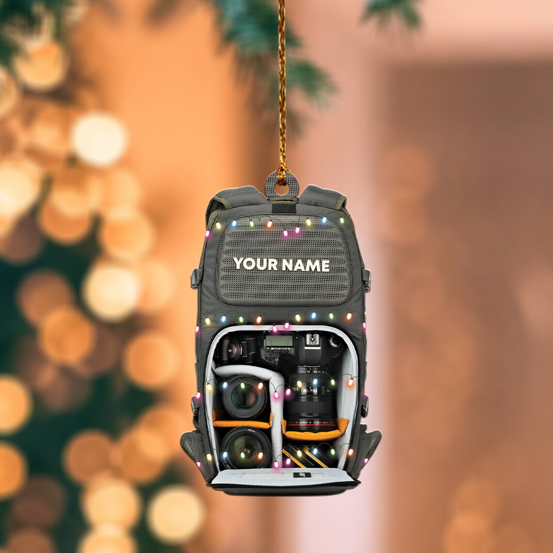 Personalized Camera light Christmas Ornament/ Gift For Camera Men/ Photographer Photography Ornament/ Photography Xmas Decor