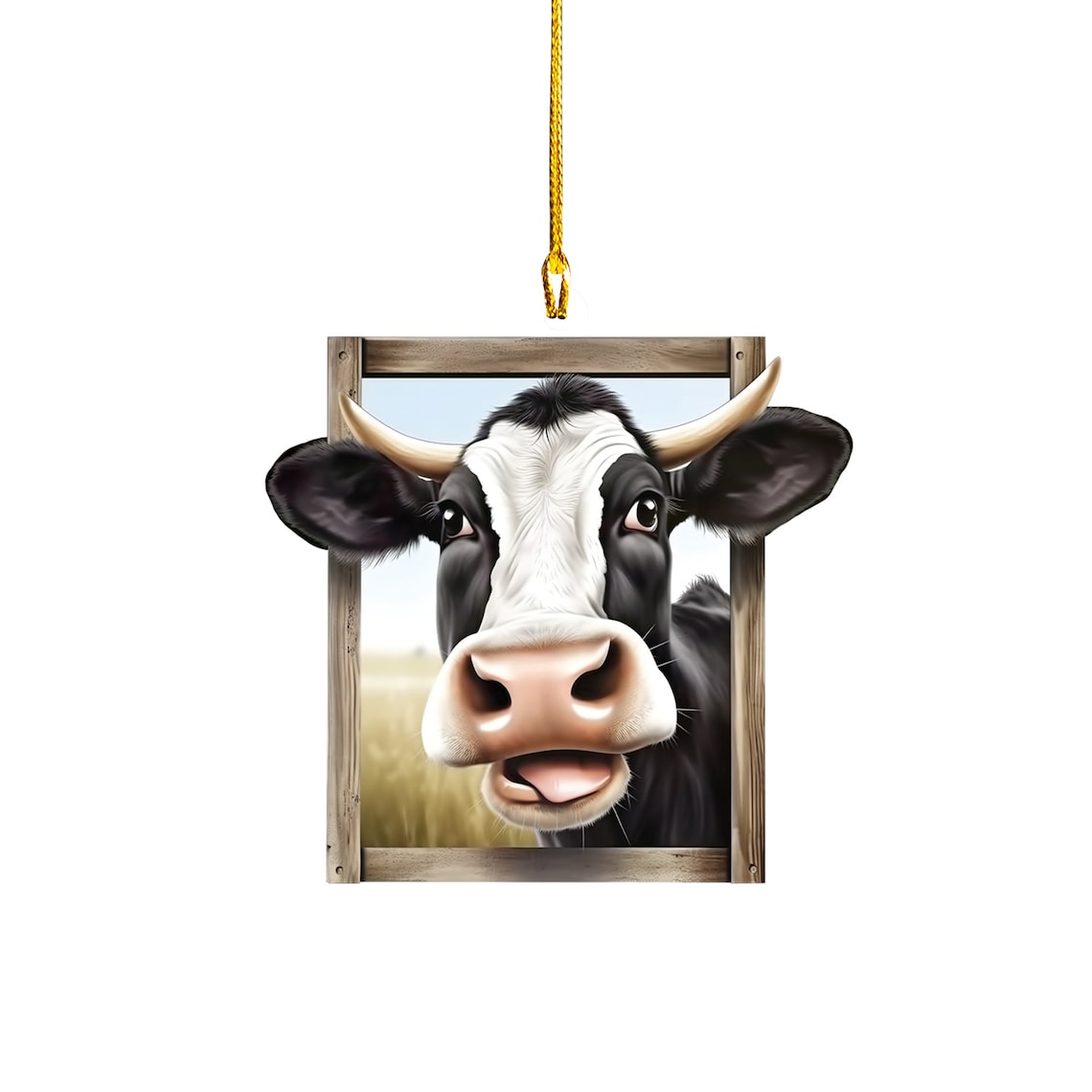 Funny Cow Ornament/ Cow Car Ornament/ Cow Christmas Ornament/ Cow Farmhouse Ornament/ Cow Farmer Ornament/ Cow Lovers Gift
