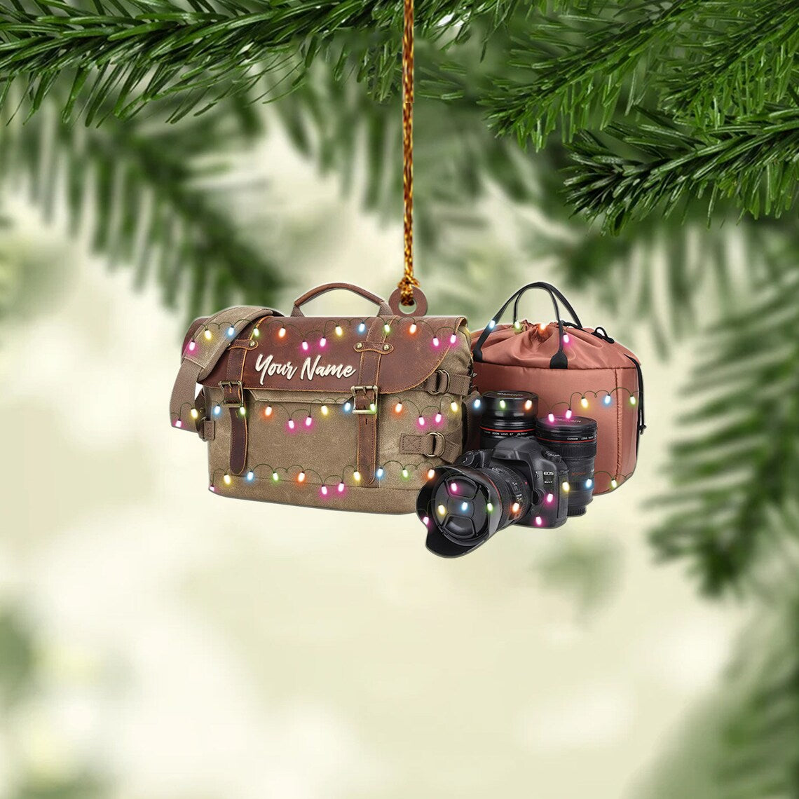 Personalized Camera Bag Christmas Ornament/ Gift For photographer / love Camera tree hanging Ornament Decor/ Camera Xmas decor