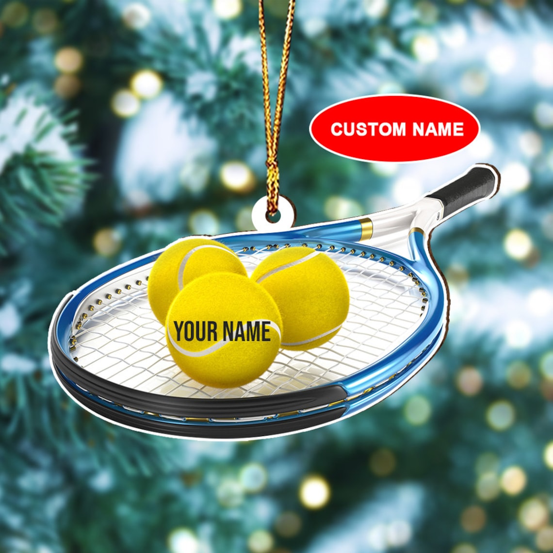 Personalized Tennis Ornament/ Tennis Christmas Ornament/ Tennis Car Ornament/ Tennis Player Ornament Gift/ Tennis Xmas Ornament