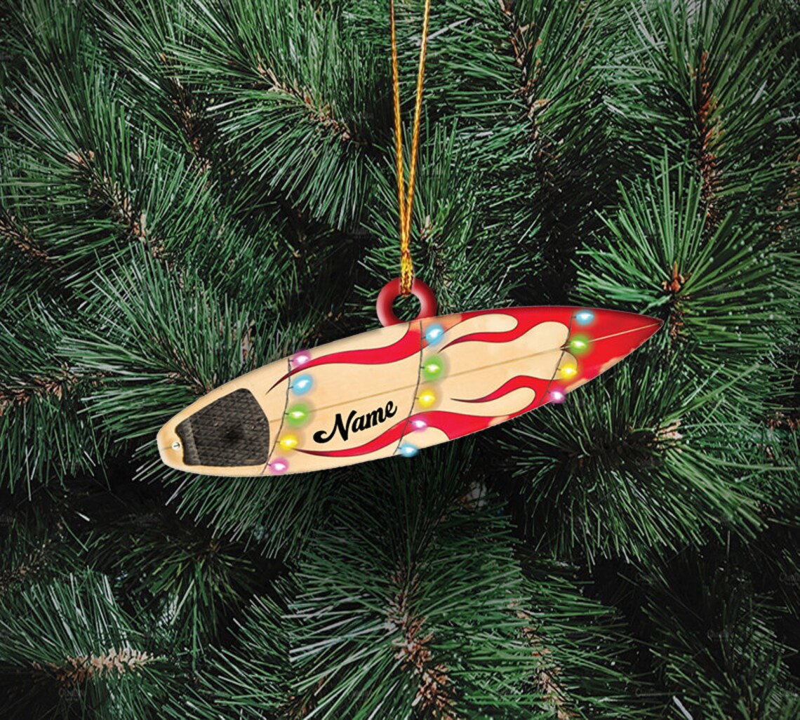 Custom Surfboard Christmas Tree Ornament/ Christmas Ornament Decor/ Surfboard Ornament Lover Gift/ Christmas Hanging Ornament Gift