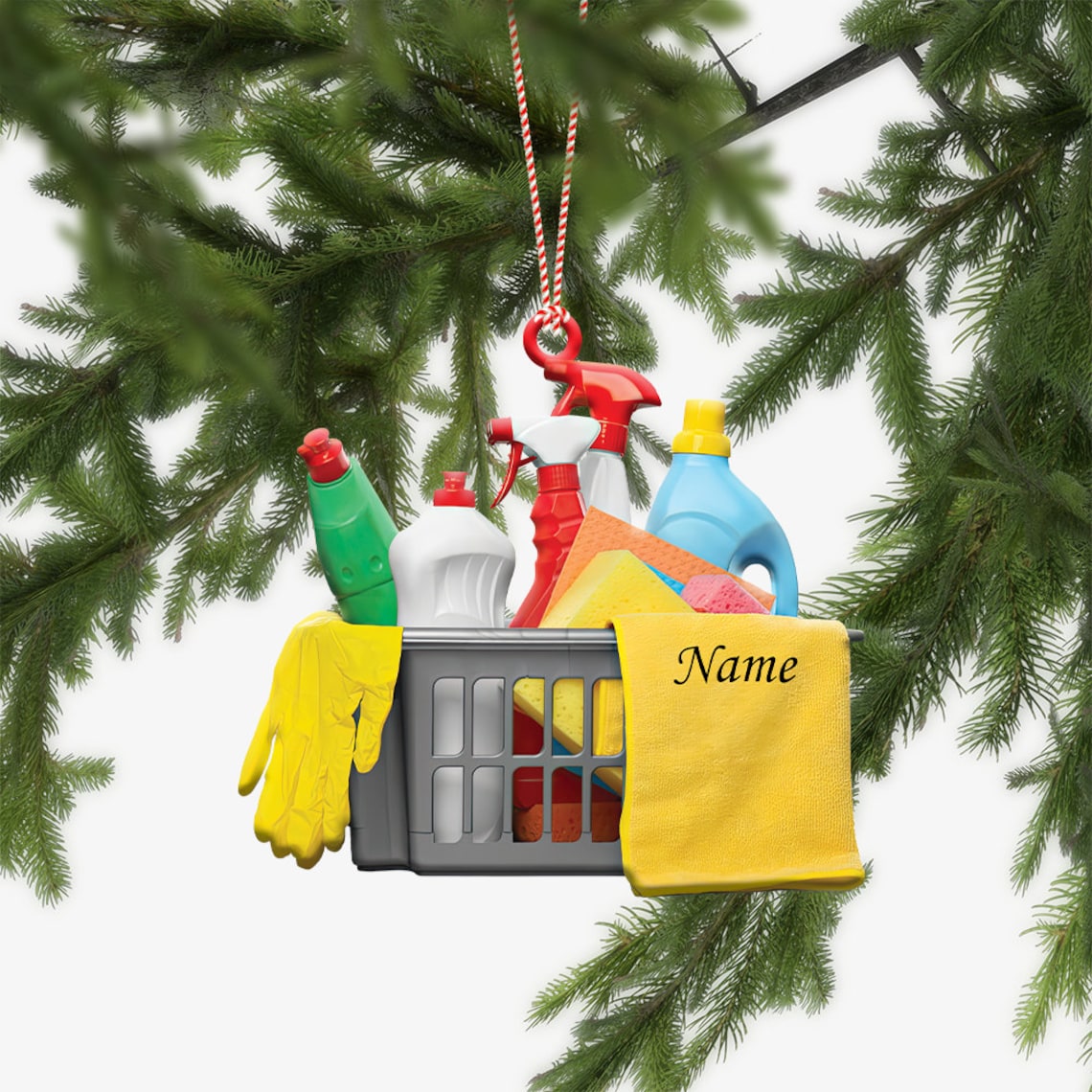 Personalized Housekeeping Ornament/ Cleaning Service Christmas Ornament/ Housekeeper Ornament/ Janitor Cleaning Lady Ornament