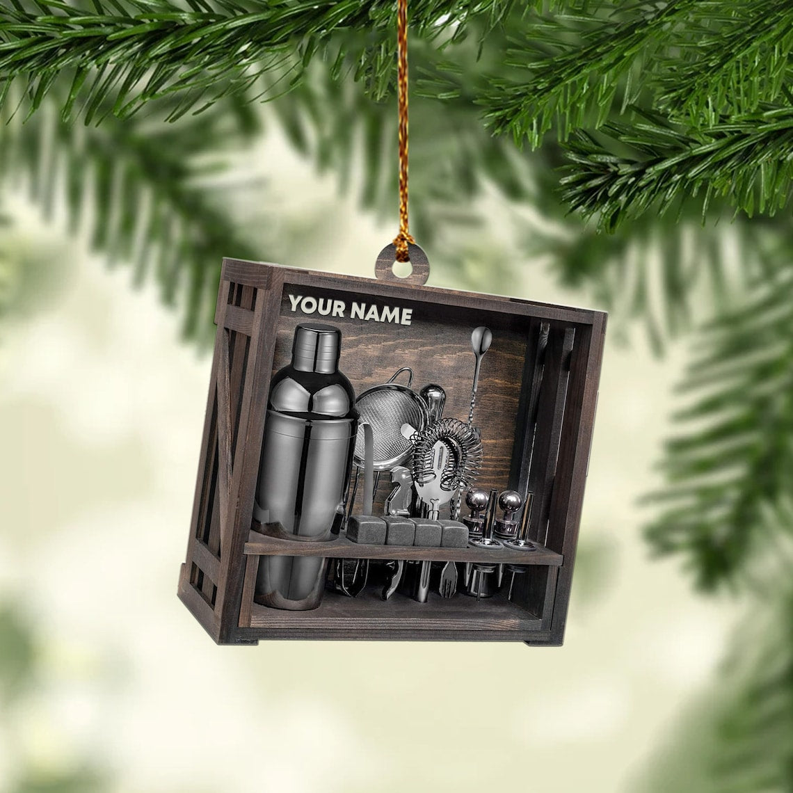 Personalized Bartender Christmas Ornament/ Bartender tree hanging/ Gift for Bartender lover/ Bartender Christmas ornament decor