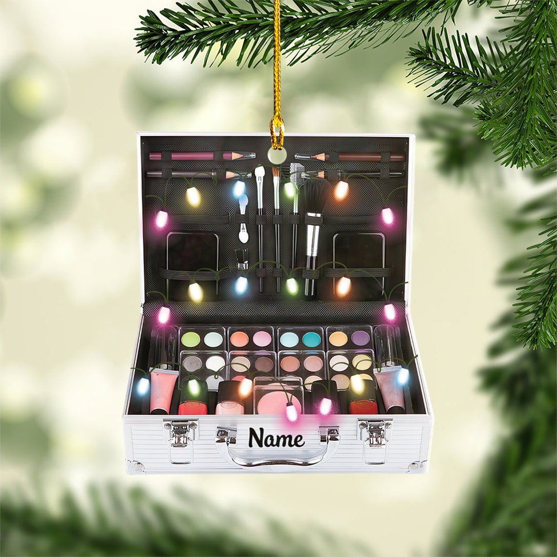 Makeup Case Christmas Ornament/ Xmas Tree Decor/ Loved Makeup Case Ornament/ Christmas Hanging Ornament Gift
