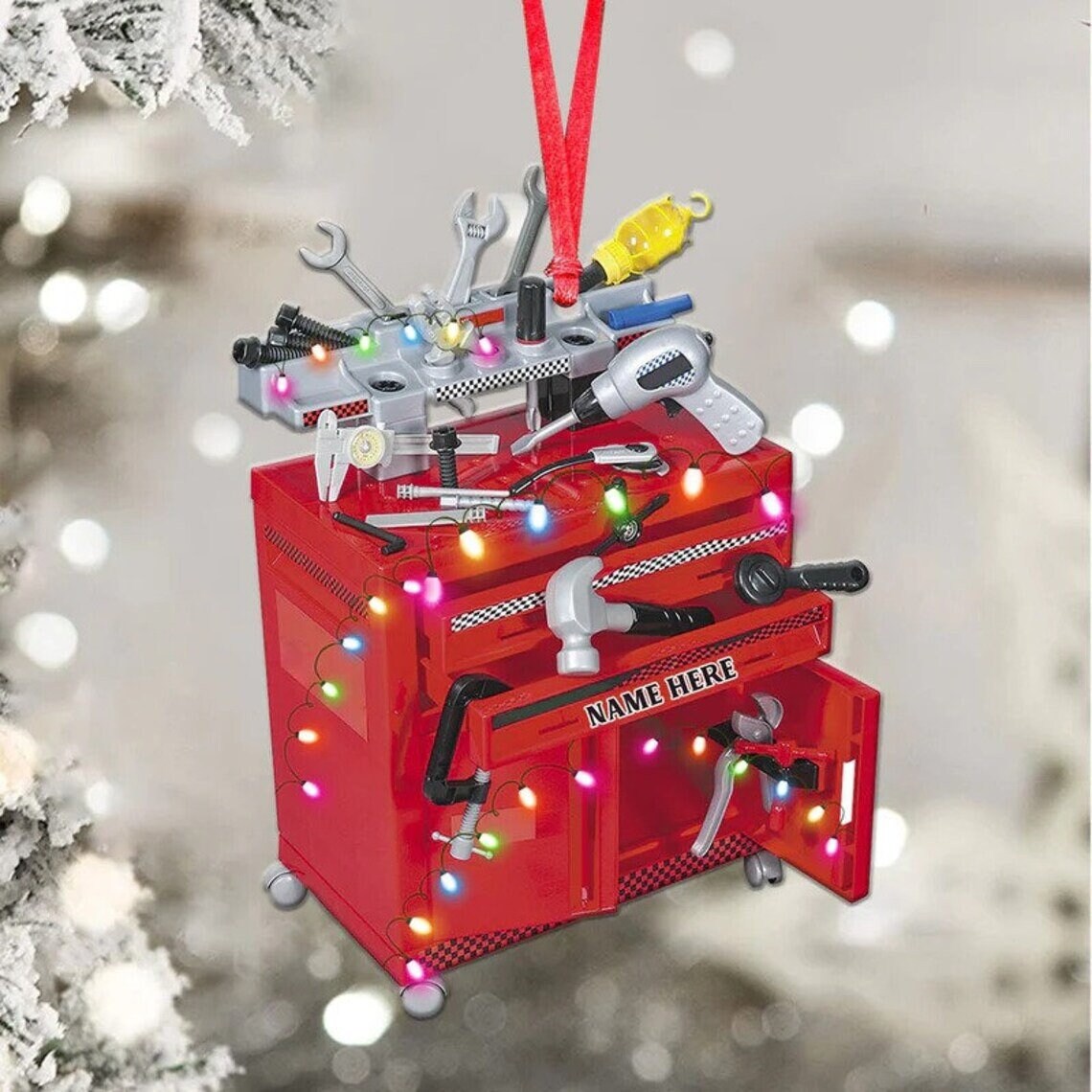 Racing Repair Tools Ornament Personalized Racer Christmas Ornament/ Car Racer Ornament/ Christmas Gift For Car Racer