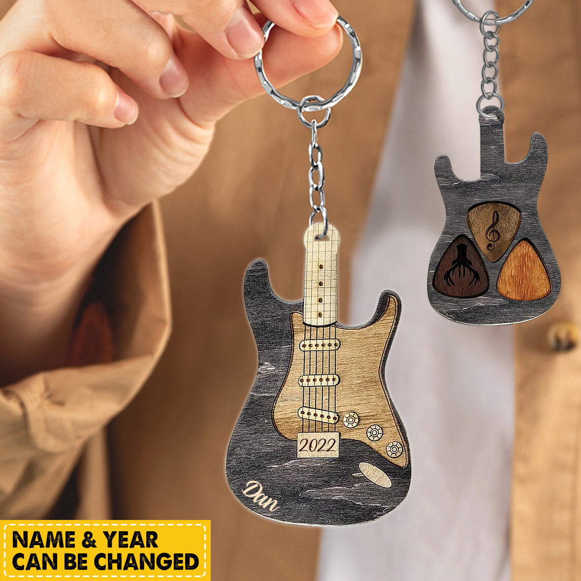 Personalized Guitar Gift for Guitarist Acrylic Keychain/ Gift for Guitar Love/ Guitar Keychain