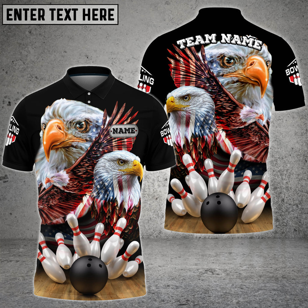 Coolspod Bowling And Pins USA Eagle Customized Name And Team Name 3D Shirt/ Idea Gift for Bowling Players