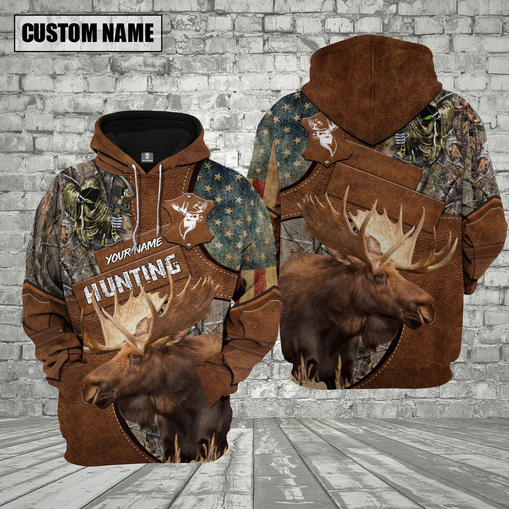 Personalized Name Reaper Leather Hunting Shirt/ 3D Hoodie Printed for Men Lover Hunting