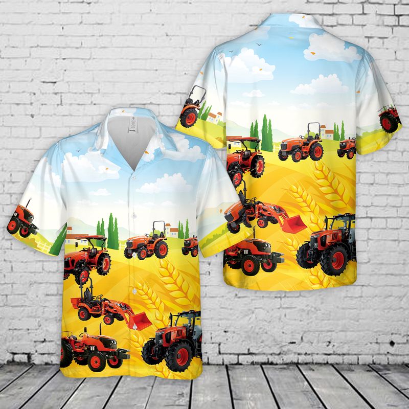 Kubota Tractor Hawaiian Shirt/ Hawaiian shirt for men/ dad husband veteran farmer