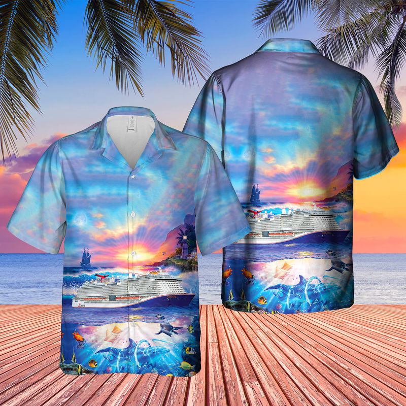 US Cruise Mardi Gras Ocean Life Hawaiian Shirt/ Hawaiian shirt for men/ women