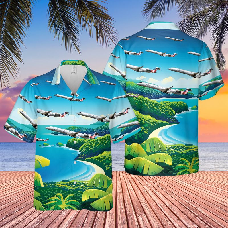PSA Airlines Bombardier CRJ-900LR Hawaiian Shirt/ Hawaiian shirt for men/ dad husband veteran
