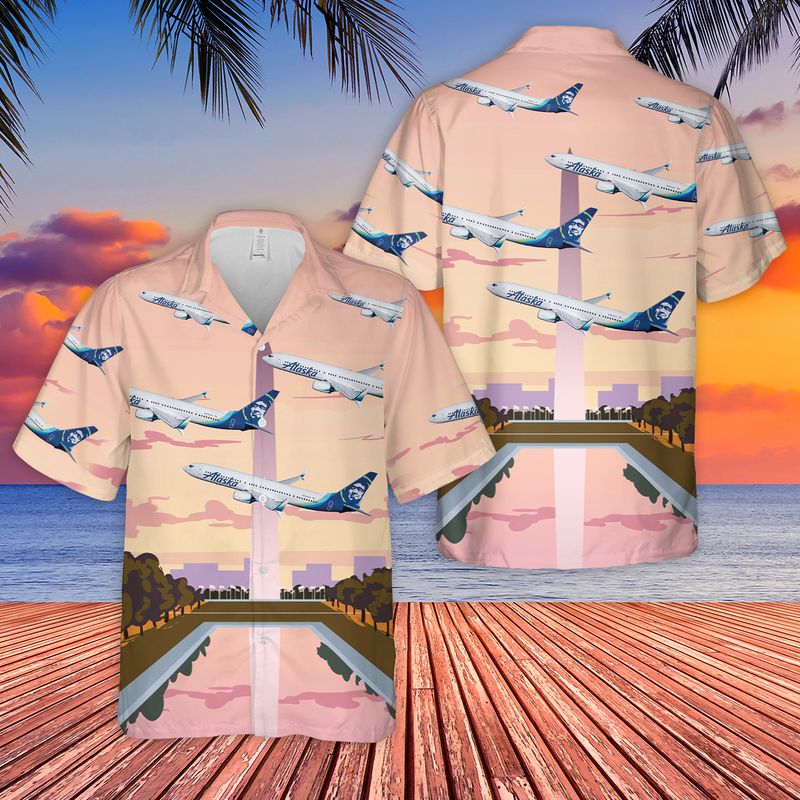 Alaska Airlines Boeing 737-990ER Hawaiian Shirt/ Hawaiian shirt for men/ dad husband veteran