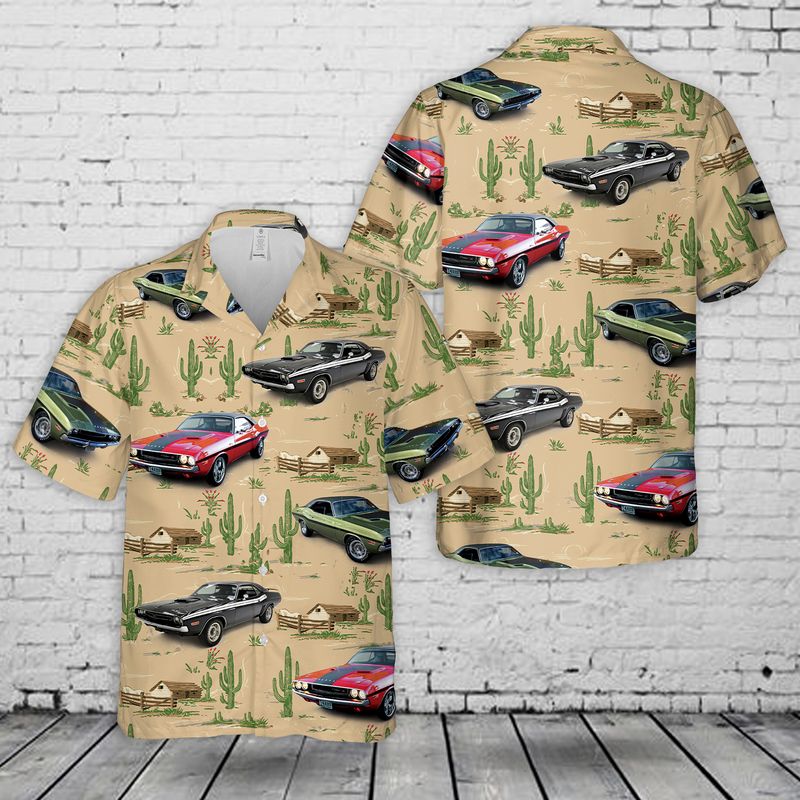 Dodge Challenger Hawaiian Shirt/ Hawaiian shirt for men/ dad husband car lover