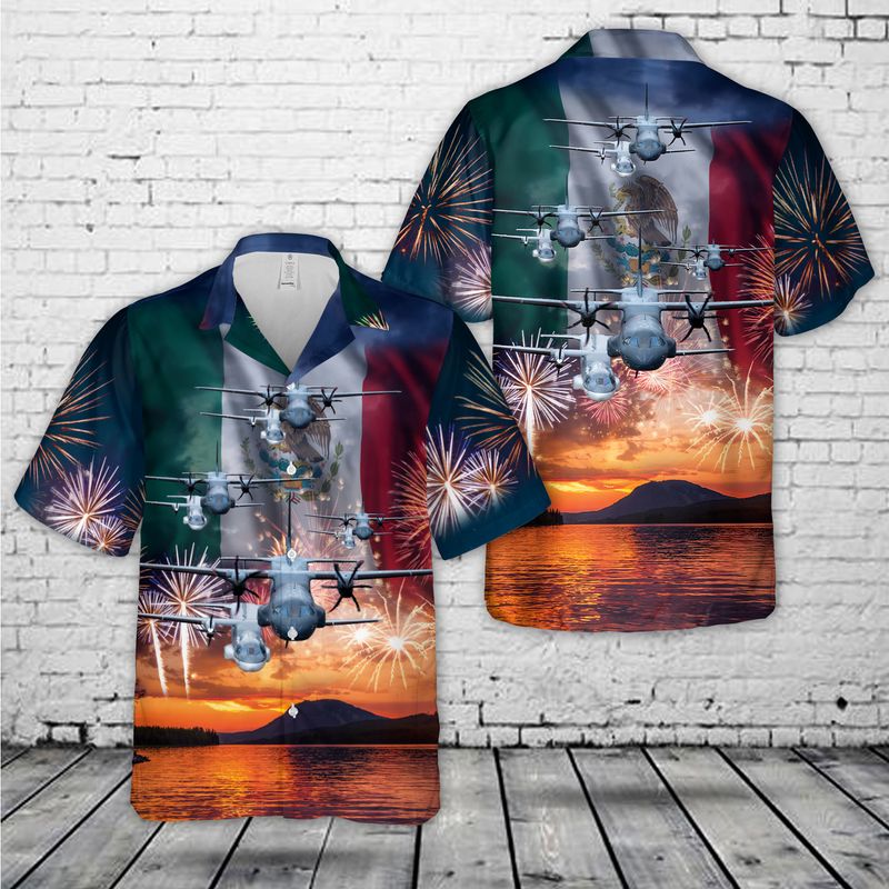Mexican Air Force CASA C-295M During Mexico''s Independence Day Hawaiian Shirt