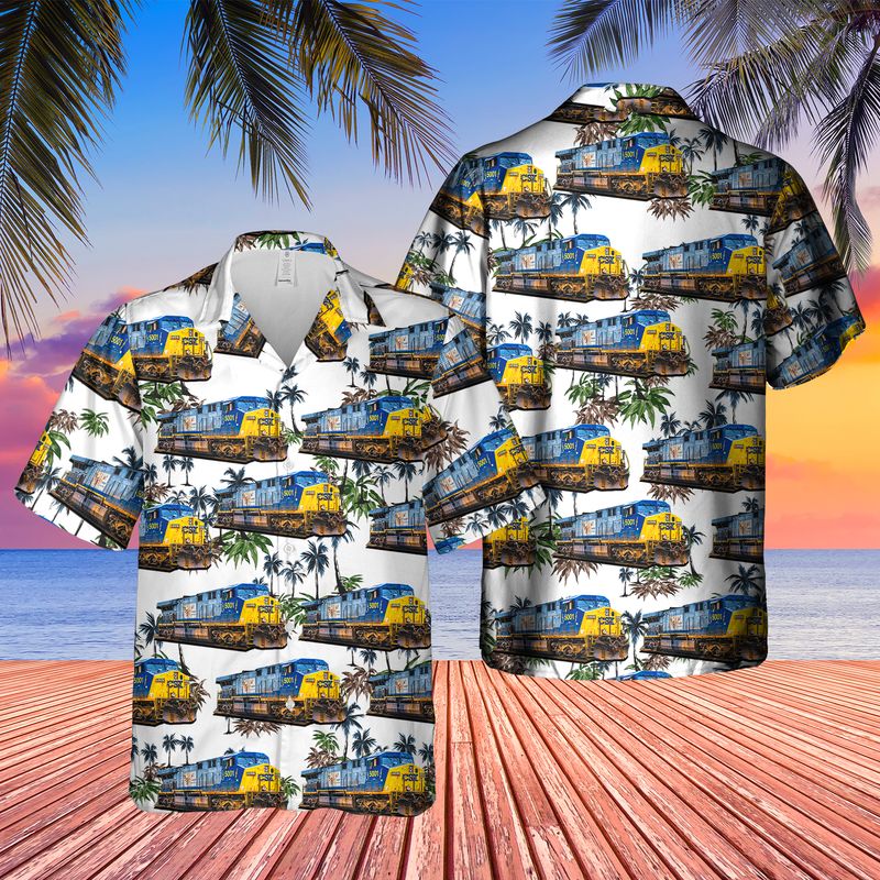 CSX Transportation GE AC6000CW Locomotive Hawaiian Shirt/ Hawaiian shirt for men/ dad husband