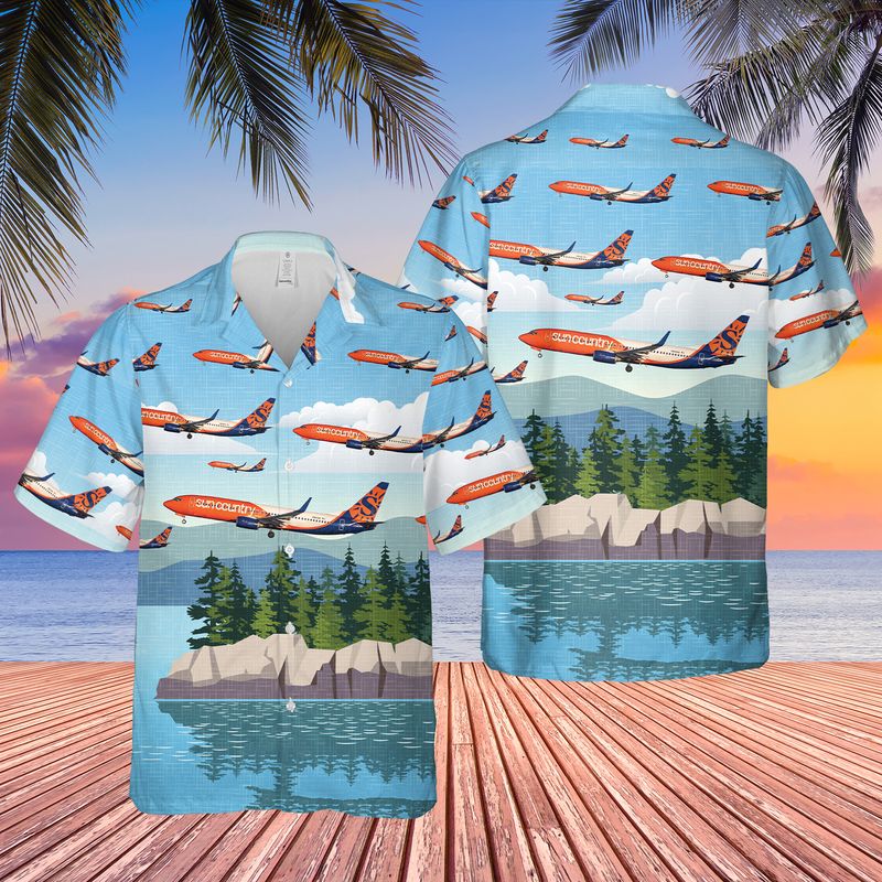 Sun Country Airlines Boeing 737-83N Hawaiian Shirt/ Hawaiian shirt for men/ dad husband veteran