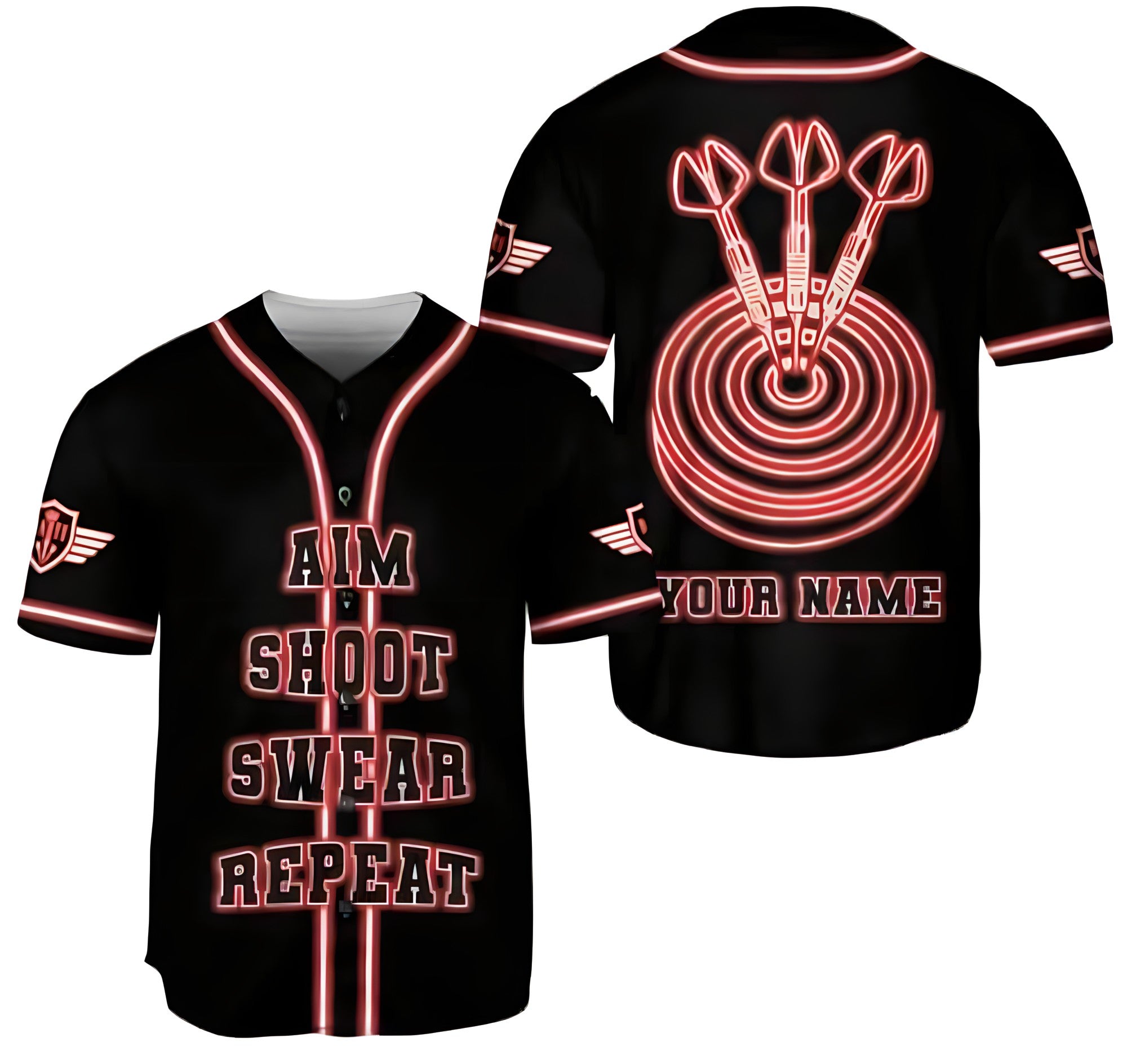 Personalized Name Dart Black Baseball Jersey/ Perfect Shirt for Unisex/ Dart Baseball Jersey