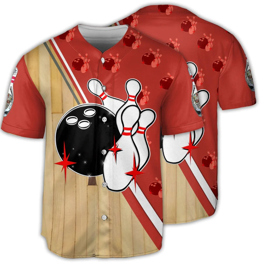 Bowling Baseball Jersey/ Bowling Team Uniform/ Bowling Ball Baseball Tee Jersey Shirt For Men And Women - Perfect Gift For Bowling Lovers/ Bowlers