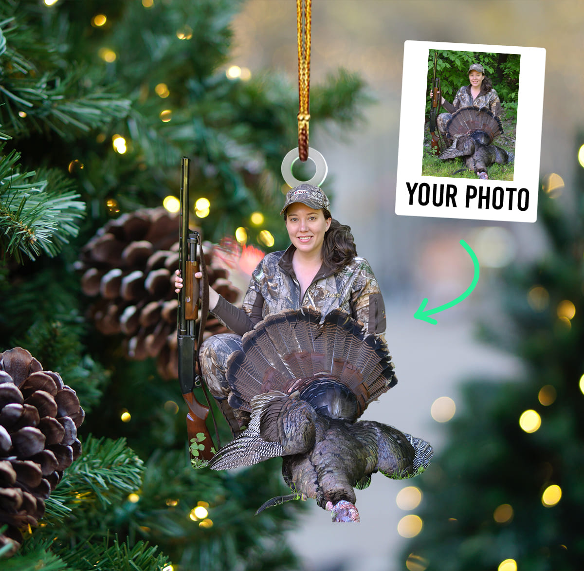 Personalized Photo Acrylic Ornament – Gift For Turkey Hunting Lover