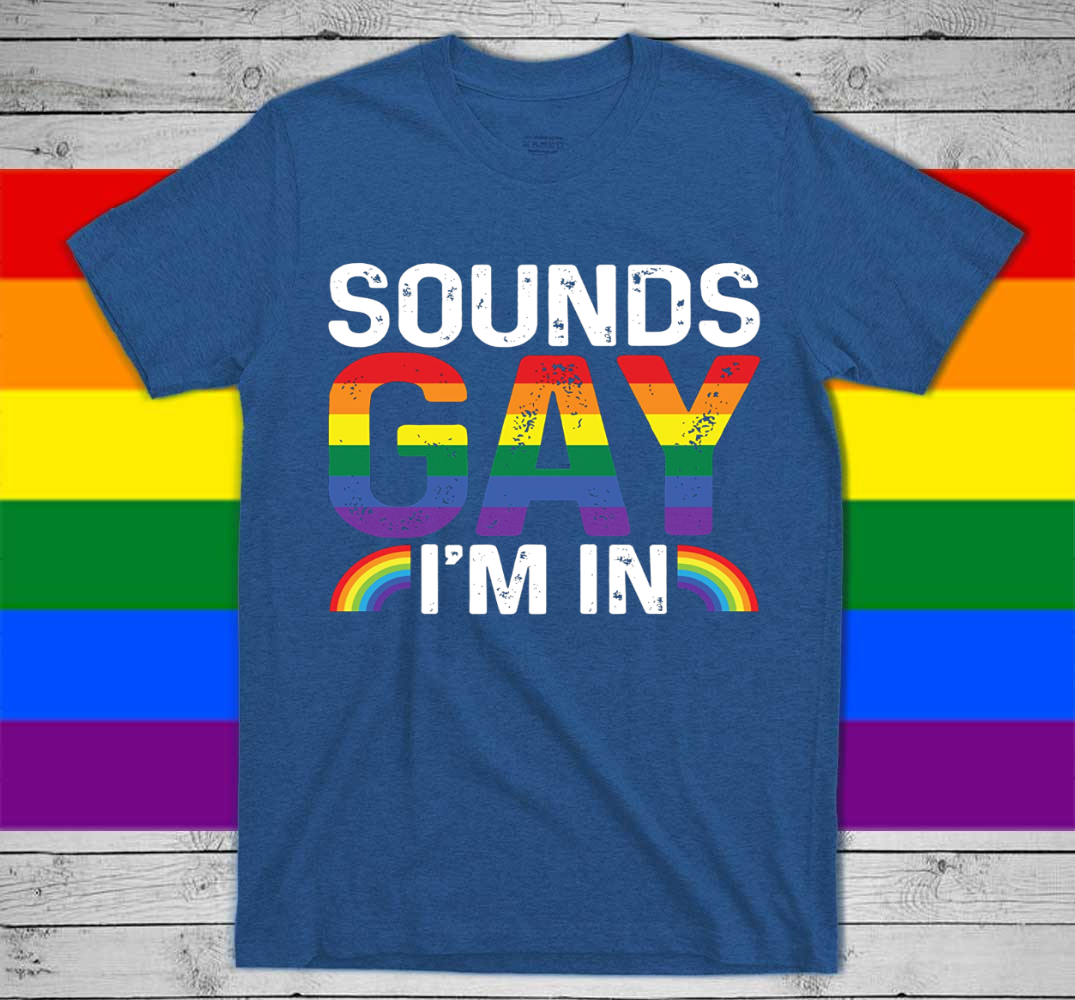 Rainbow T Shirt/ Sounds Gay I''m In/ LGBT Gay/ Pride Rainbow Shirt
