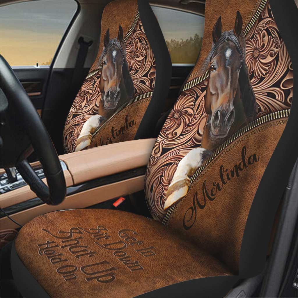 Personalized Horse Owner Car Seat Covers/ Western Horse Riding Lover With Car Seat Covers