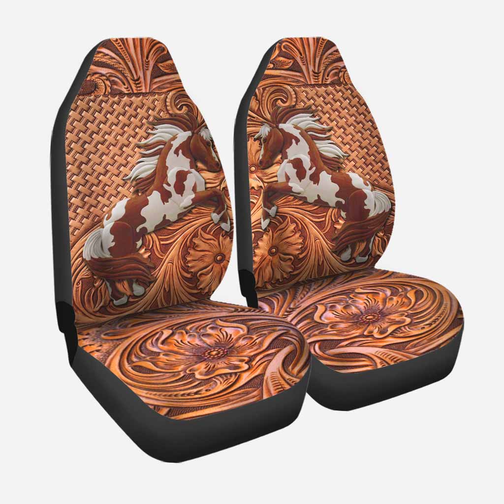 3D Full Print Front Car Seat Protector With Horse Western Style/ Horse Carseat Covers