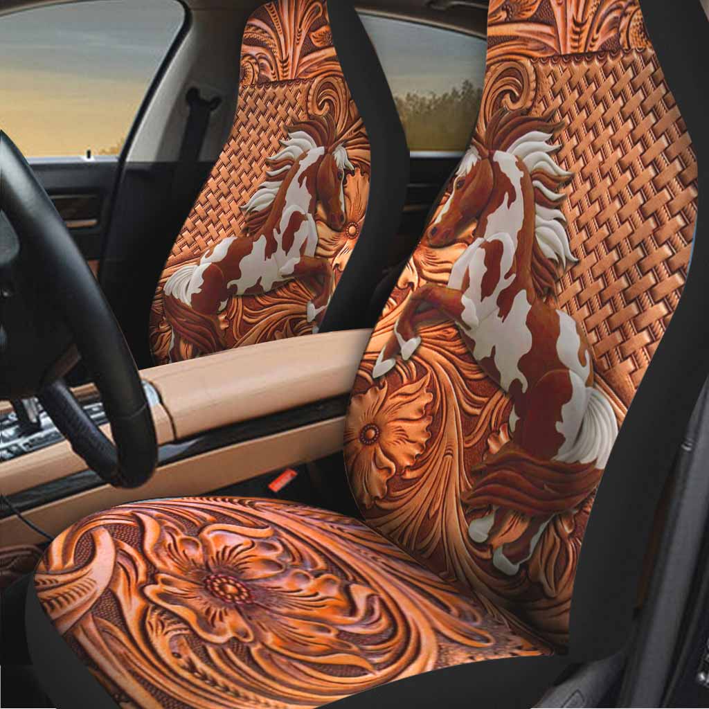 3D Full Print Front Car Seat Protector With Horse Western Style/ Horse Carseat Covers