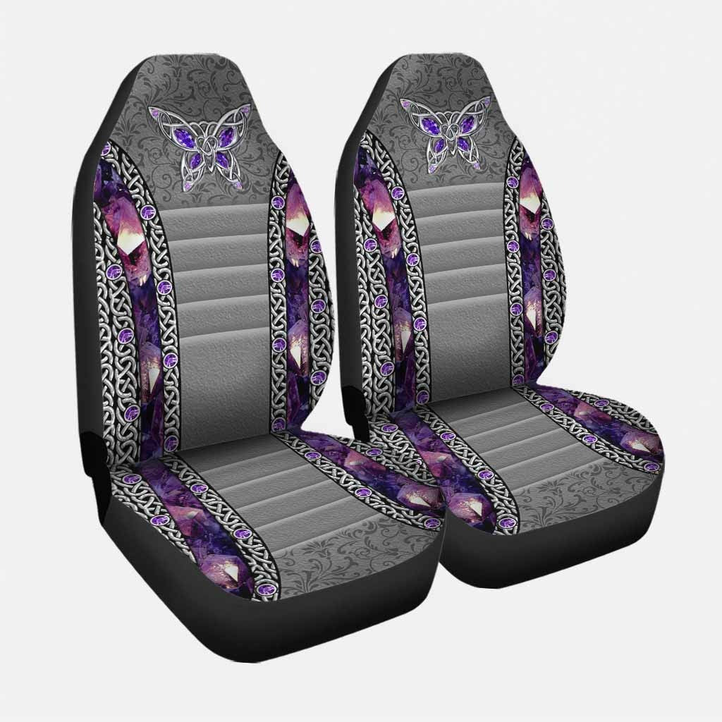 Love Butterflies Purple Galaxy Car Seat Covers/ Car Front Seat Cover Winter