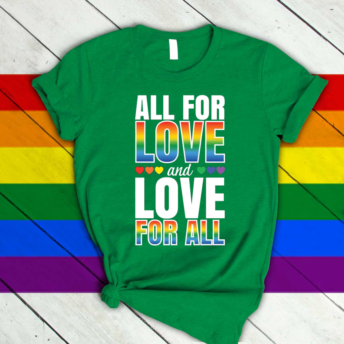 Shirts For Pride/ All For Love T Shirt/ Rainbow Pride T Shirt/ Pride Month Shirt